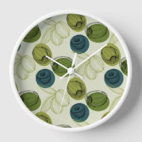 Green Olive Sketch Drawing Pattern Kitchen