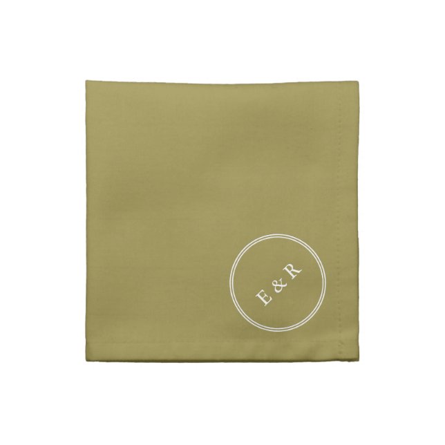 Green Olive Solid Color Trend Cloth Napkin (Quarter Fold)