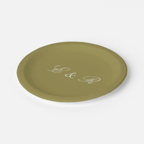 Green Olive Solid Color Trend Paper Plates