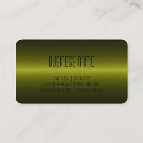 Green Olive Stainless Steel Metal Look Business Card