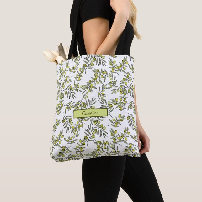 Green Olive Tree Alternate Tote Bag (Close Up)