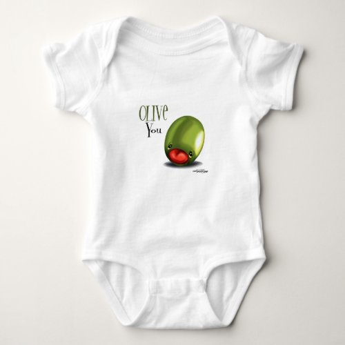 Green Olive you _ I love you baby Baby Bodysuit