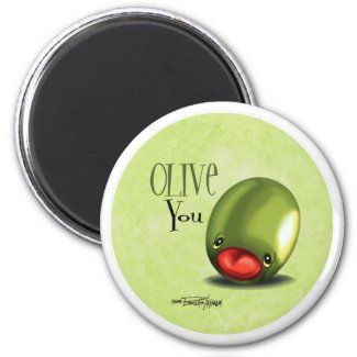 Green Olive you - I love you magnet magnet
