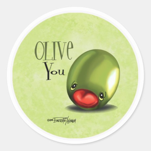 Green Olive you _ I love you stickers