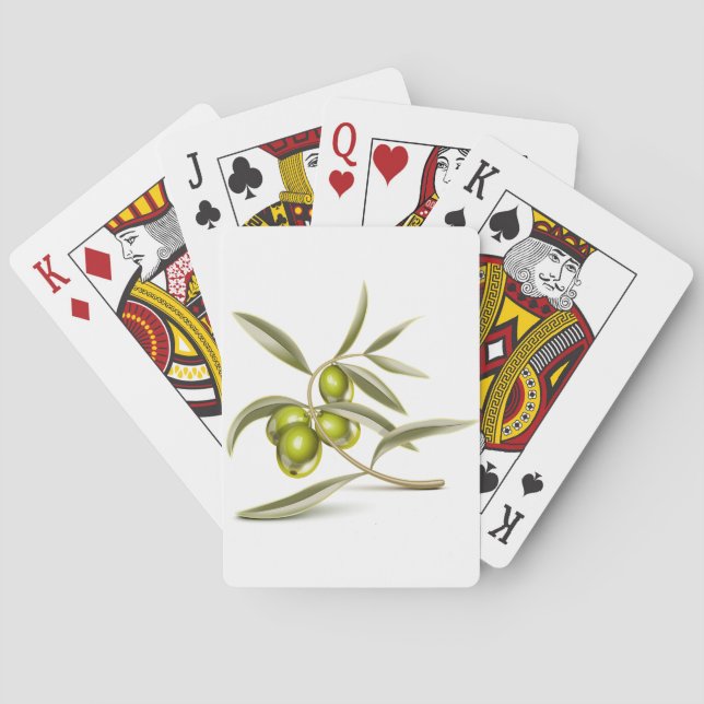 Green olives branch poker cards (Back)
