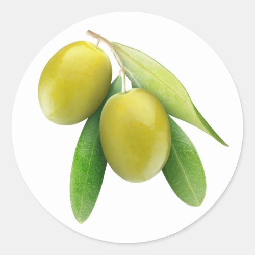 Green olives classic round sticker