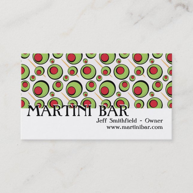 green olives pattern business card (Front)