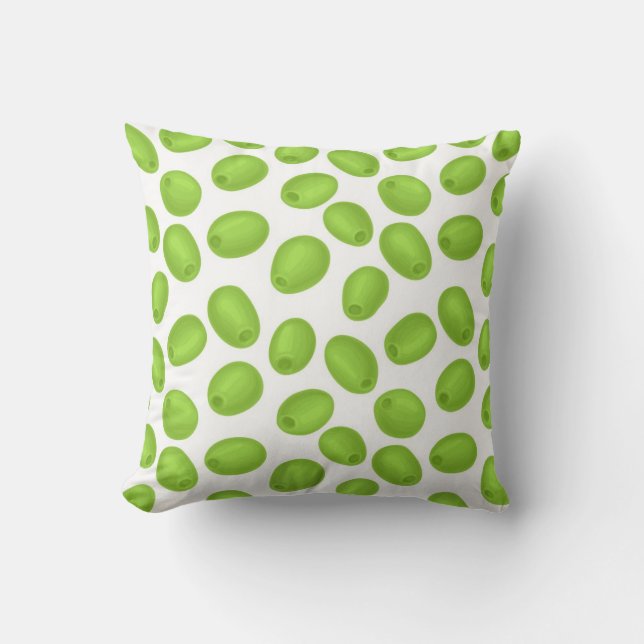 Green olives pattern throw pillow (Front)