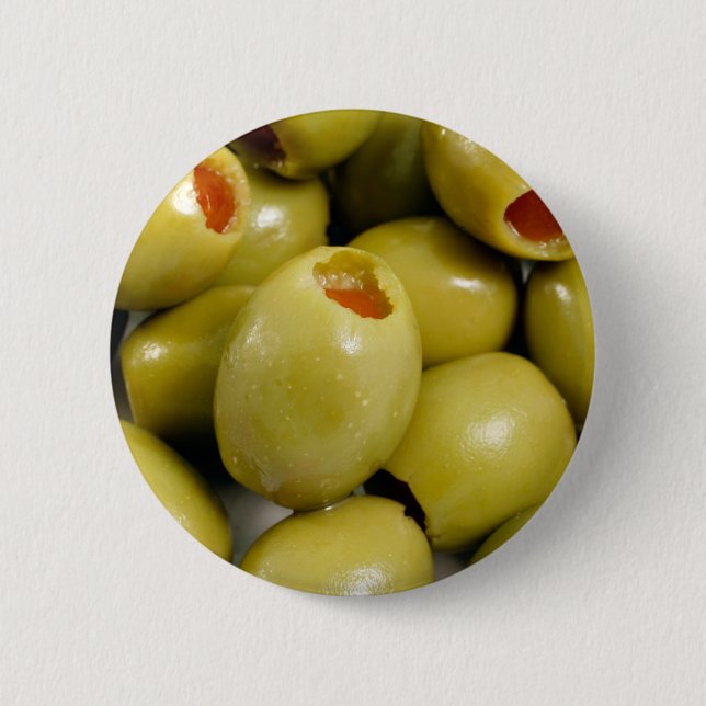 Green olives pinback button (Front)