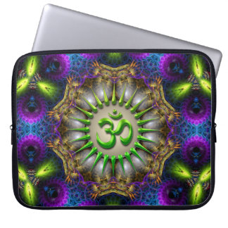 Green OM Purple+Blue Fractals Laptop Sleeve