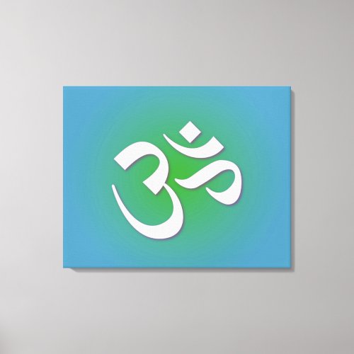 Green Om Symbol Canvas Print