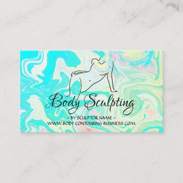 Green Ombre Body sculpting contouring spa woman Business Card