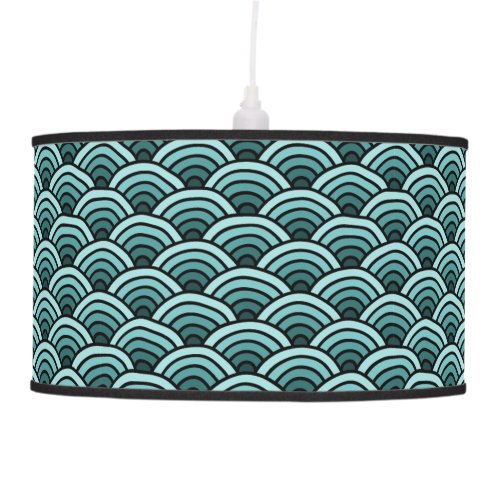 Green Ombre Circle Pattern Retro Ceiling Lamp