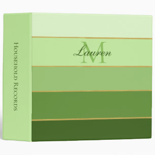 Green Ombre Color Block Personalized Binder