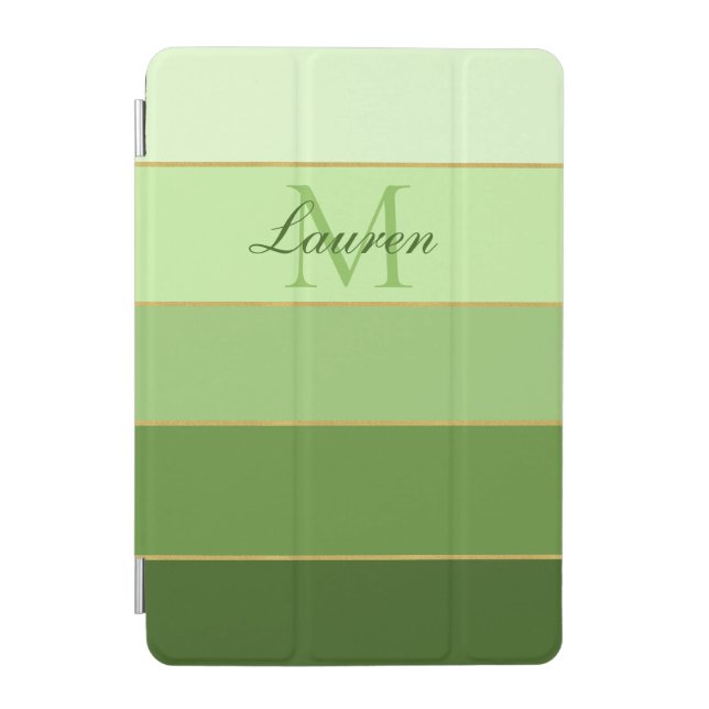 Green Ombre Color Block Personalized    iPad Mini Cover (Front)