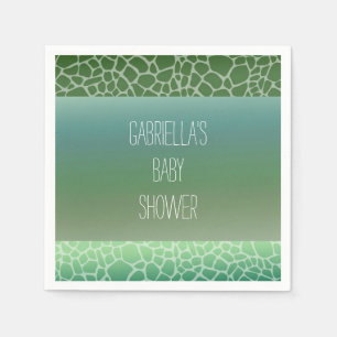 Green Ombre Giraffe Print Baby Shower Paper Napkins