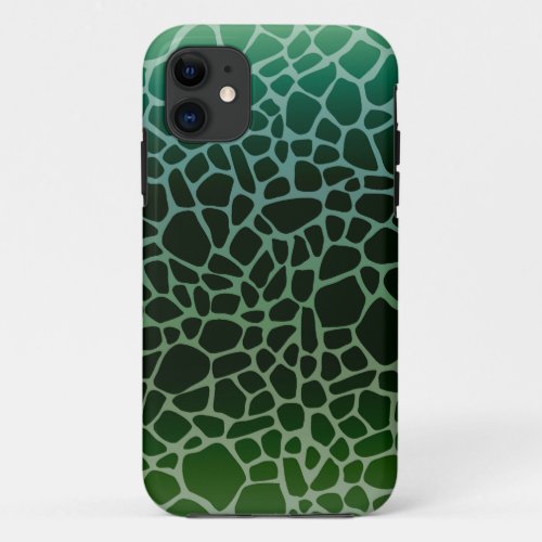 Green Ombre Giraffe Print iPhone 11 Case