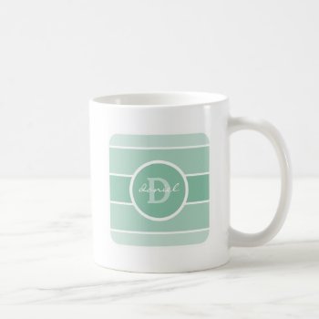 Green Ombre Monogram Coffee Mug by snowfinch at Zazzle