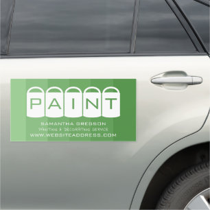 Green Ombre, Paint Buckets, Painter & Decorator Car Magnet