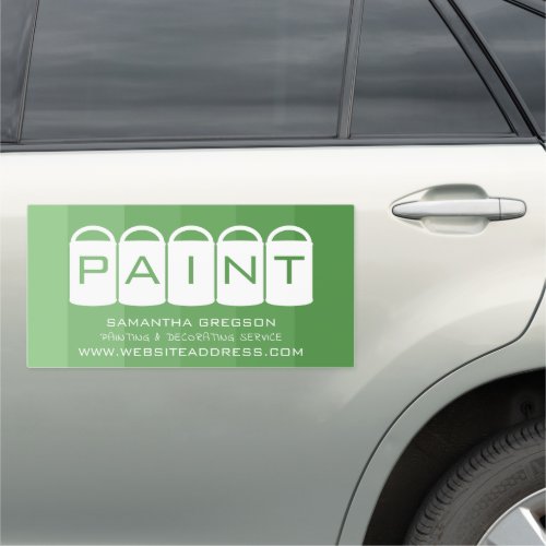 Green Ombre Paint Buckets Painter  Decorator Car Magnet