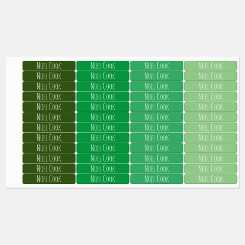 Green Ombr School Class Clothing Kids Labels