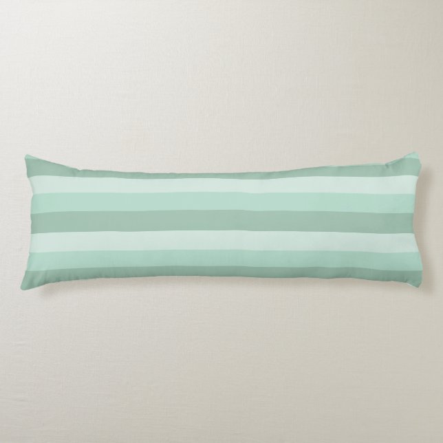 Green Ombre Striped Body Pillow (Front)
