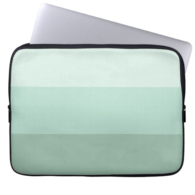 Green Ombre Striped Laptop Sleeve (Front)