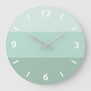 Green Ombre Striped Large Clock