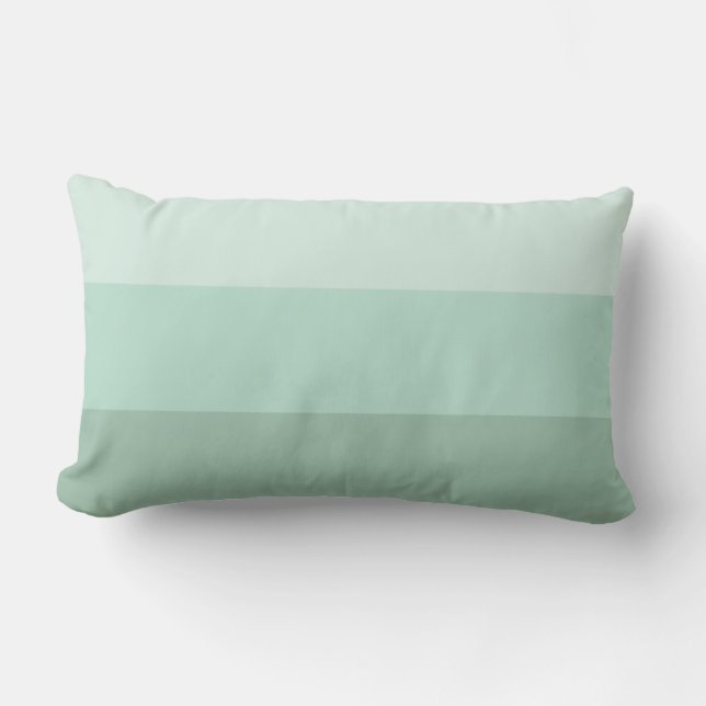 Green Ombre Striped Lumbar Pillow (Front)