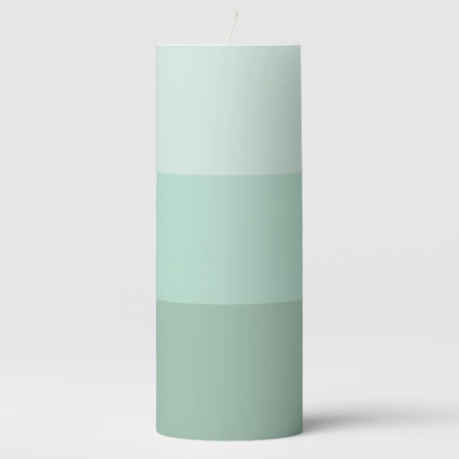 Green Ombre Striped Pillar Candle (Front)