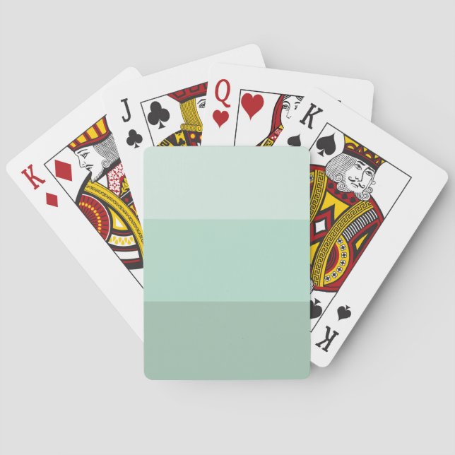Green Ombre Striped Poker Cards (Back)
