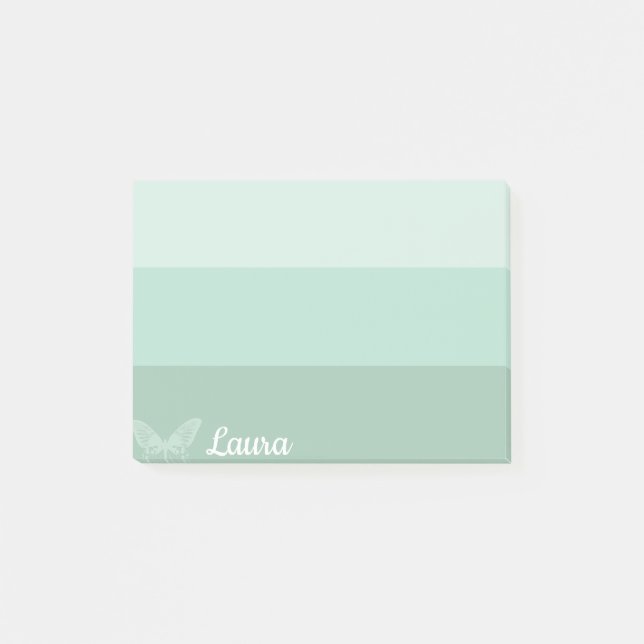 Green Ombre Striped Post-it Notes (Front)