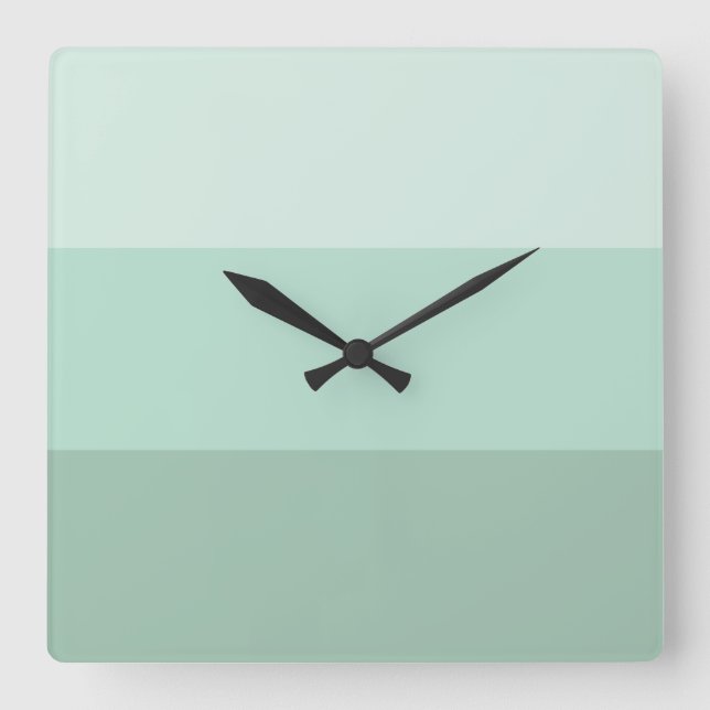 Green Ombre Striped Square Wall Clock (Front)