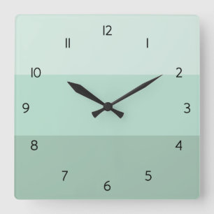 Green Ombre Striped Square Wall Clock