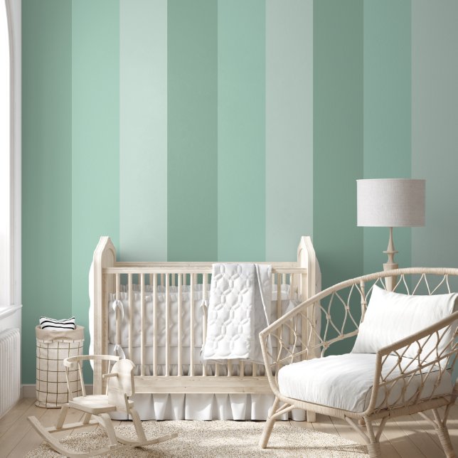 Green Ombre Striped Wallpaper (Kids)