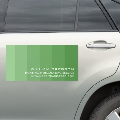 Green Ombre Stripes Painter  Decorator Car Magnet