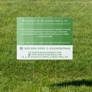 Green Ombre Stripes, Painter & Decorator Sign