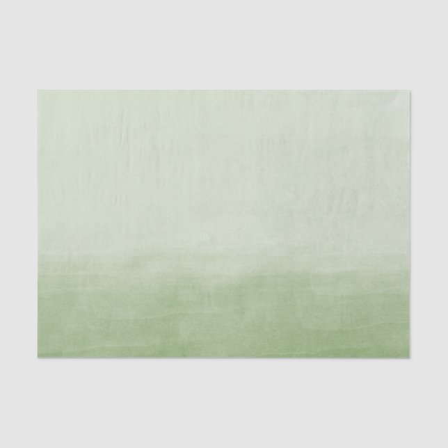 Green Ombre Watercolor Tissue Paper (Front)