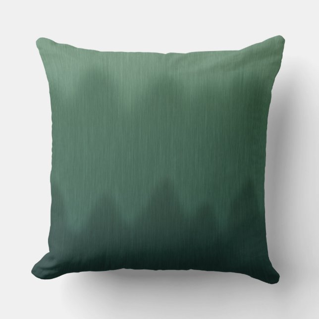 Green Ombre Wave Abstract Outdoor Pillow (Front)