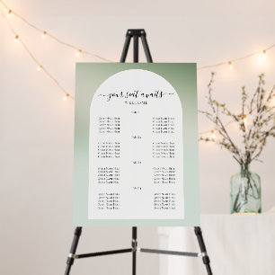 Green Ombre Welcome Wedding Seating Chart Arch Foam Board
