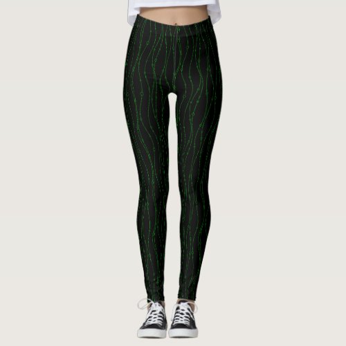 Green on Black Leggings _ St Patricks Yoga Pants