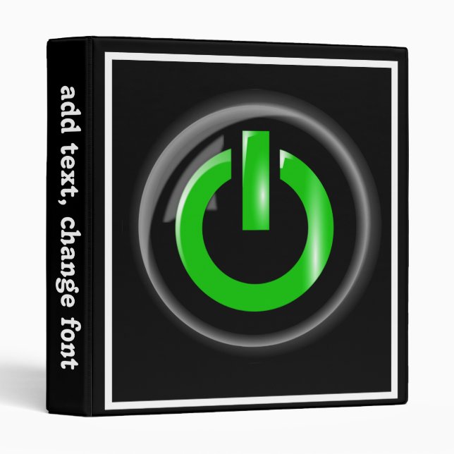 " Green On " Black Power Button Binder (Front/Spine)