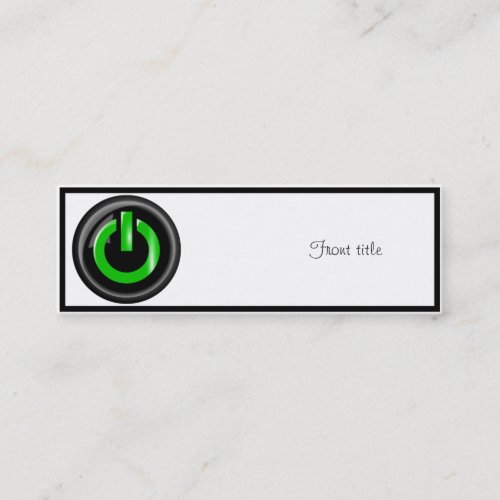 Green On Power Button - Black Business Card