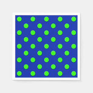 Green On Blue Polka Dots Pattern Design Napkins