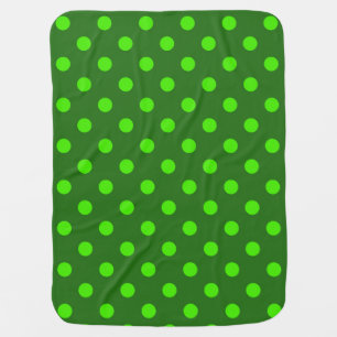 Green On Dark Green Polka Dots Pattern Design Baby Blanket