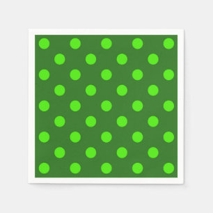 Green On Dark Green Polka Dots Pattern Design  Napkins