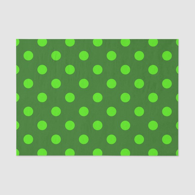 Green On Dark Green Polka Dots Pattern Design  Tissue Paper (Front)