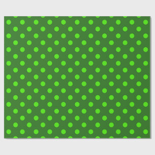 Green On Dark Green Polka Dots Pattern Design Wrapping Paper