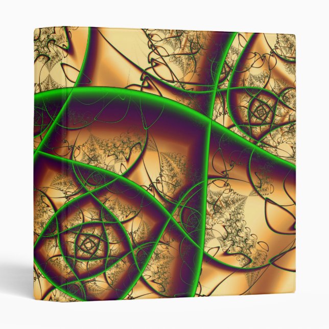 Green On Gold 3 Ring Binder (Front/Spine)