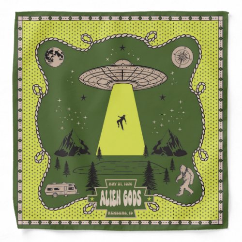 Green on Green Alien Gods Bandana